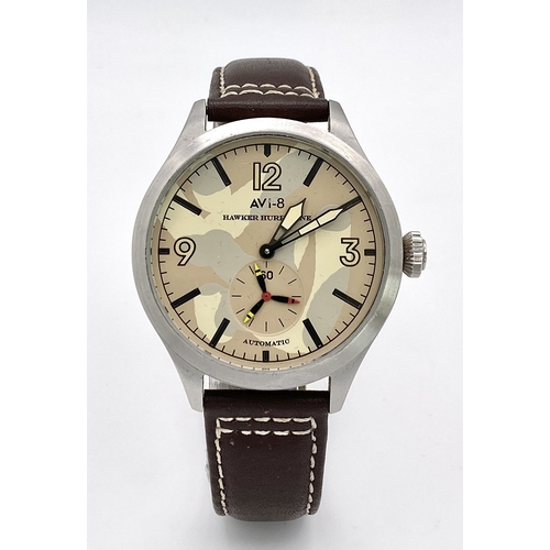 557 - A Men’s ‘Hawker Hurricane’ Automatic Pilots Watch by AVI8. 47mm Including Crown. Full Working Order.... 