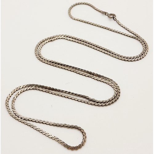 708 - A 78cms HERRINGBONE LINK CHAIN IN 925 SILVER .     13gms