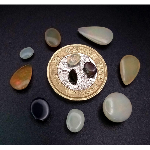 140 - An 11ctw Lot of Ethiopian Opals. 11 stones in a clip-open case.