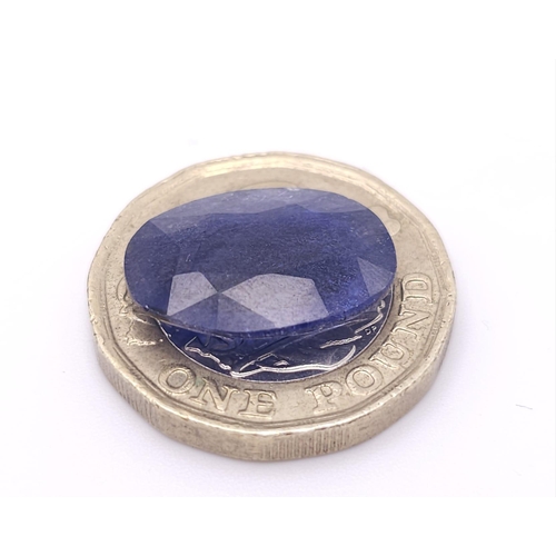 989 - A 8.55ct African Vivid Blue Natural Sapphire, with Oval Faceted cut. Comes with the AIG America Cert... 