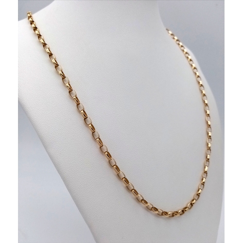 16 - A 9K Yellow Gold Belcher Chain. 60cm. 9.65g.