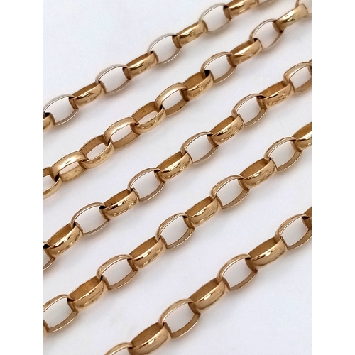 16 - A 9K Yellow Gold Belcher Chain. 60cm. 9.65g.