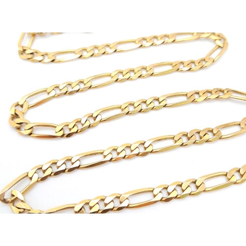 106 - A Vintage 9K Yellow Gold Figaro Link Chain. 44cm. 13.15g