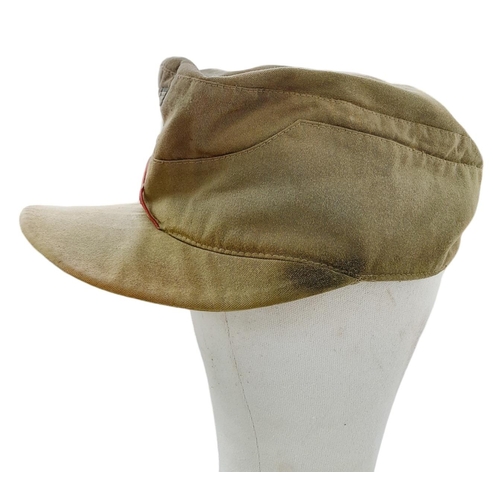 162 - In Country Made Lightweight Africa Corps Artillery Cap. (No Vents) This is a typical example of a lo... 