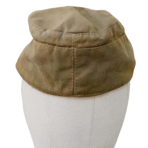 162 - In Country Made Lightweight Africa Corps Artillery Cap. (No Vents) This is a typical example of a lo... 