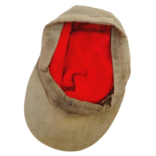 162 - In Country Made Lightweight Africa Corps Artillery Cap. (No Vents) This is a typical example of a lo... 