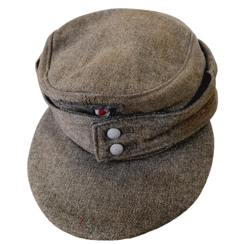 169 - WW2 German M43 Cap with a “Jägers” Qualification Badge. The Jägers were an elite unit of Mountain Li... 