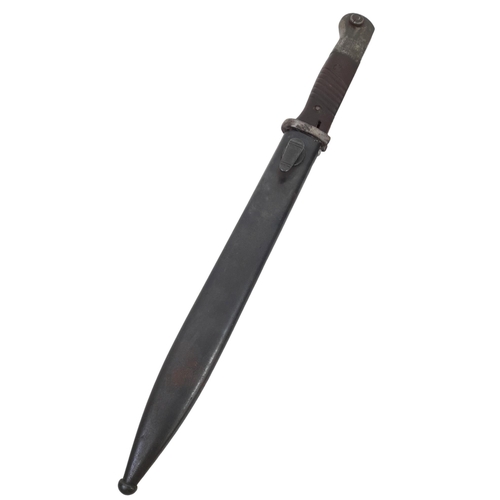 204 - WW2 German Mauser K-98 Bayonet. Small field repair to the throat, a small rivet has replaced the scr... 