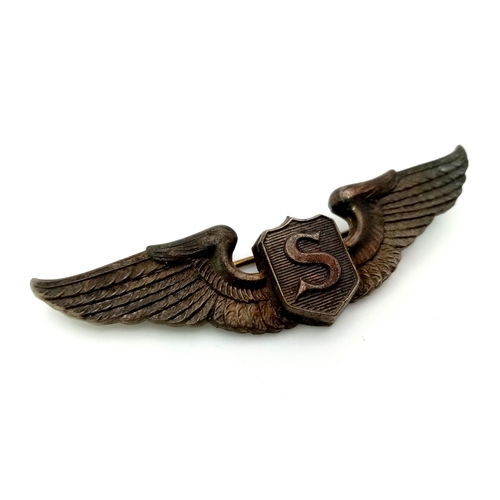 278 - WW2 US Service Pilots Wings. Un-marked.