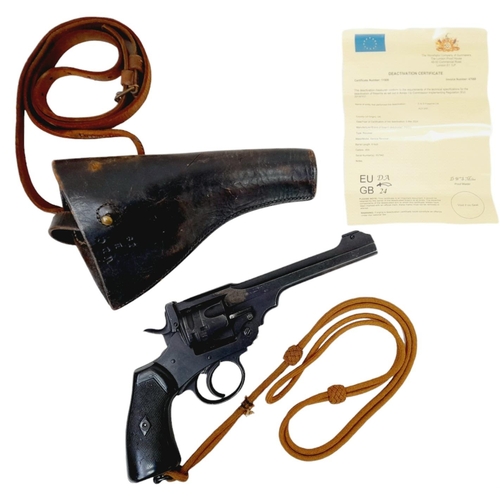 34 - A Deactivated Webley Mark IV Revolver with Leather Holster. The British army adopted the mark IV in ... 