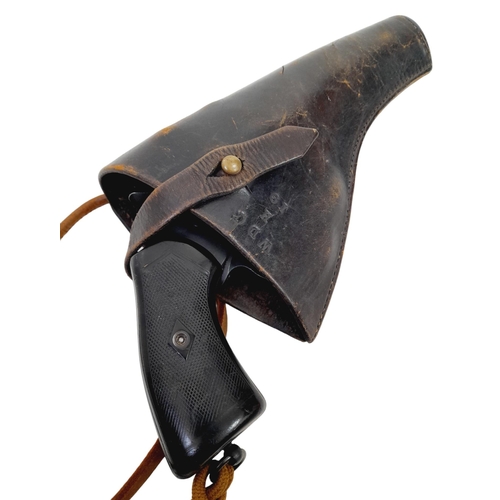 34 - A Deactivated Webley Mark IV Revolver with Leather Holster. The British army adopted the mark IV in ... 