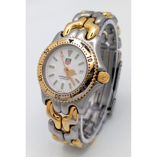 400 - A Tag Heuer (1990s) Professional Quartz Ladies Watch. Two tone bracelet and case - 34mm. White dial ... 