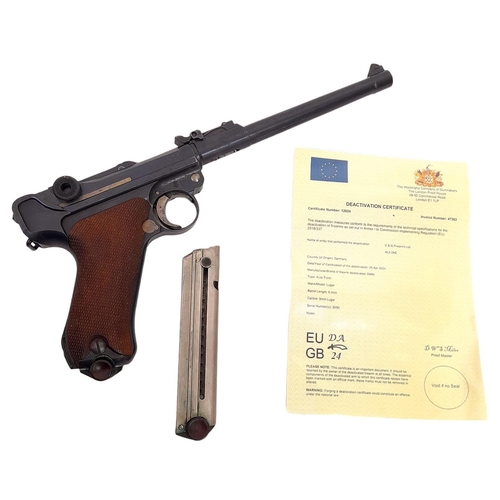 41 - A Deactivated Antique 1917 German Luger Pistol. Matching serial numbers. This 9mm classic pistol is ... 