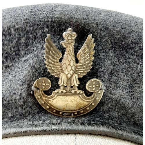 50 - 1944 Dated Polish Army Beret. Maker: A. & J. Gelfer, Glasgow. Found in an attic in the UK, A few lit... 