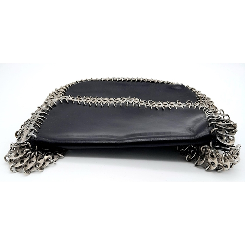 A Paco Rabanne Black 69 Chain Bag. Leather exterior with A Paco Rabanne Black 69 Chain Bag. Leather exterior with