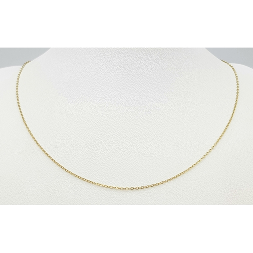 586 - A 9K Yellow Gold Disappearing Necklace. 42cm. 0.9g