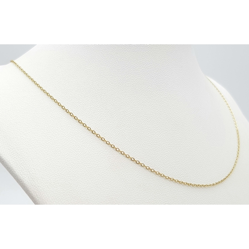 586 - A 9K Yellow Gold Disappearing Necklace. 42cm. 0.9g