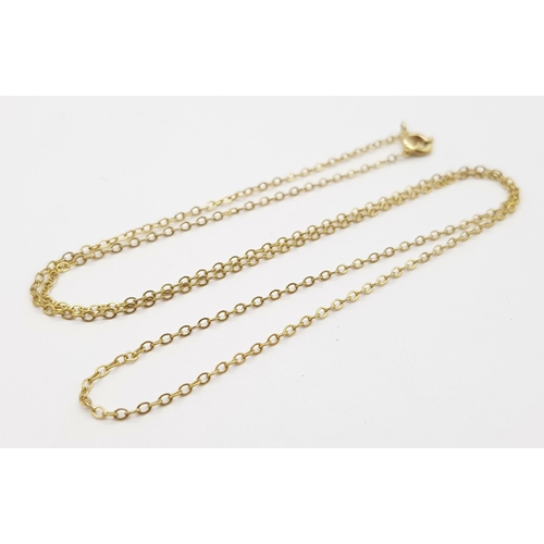 586 - A 9K Yellow Gold Disappearing Necklace. 42cm. 0.9g