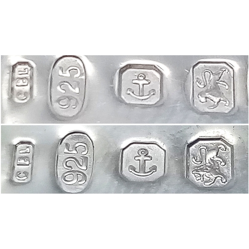 1693 - 2 X STERLING SILVER RECTANGULAR ST CHRISTOPHERS. 2.8cm and 3.4cm length. 6.1g total weight. Ref: SC ... 