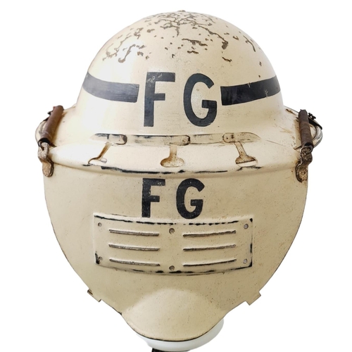 119 - WW2 British Home Front Head Fire Guard’s Helmet and Visor.