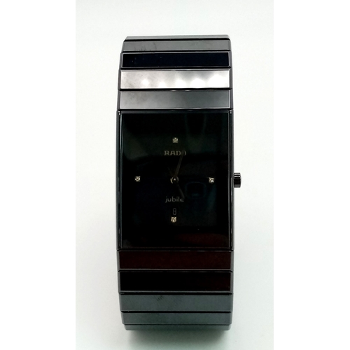 261 - An Excellent Condition Rado Diastar Jubilee Diamond Ceramic Date Watch Model 152.0347.3. Full Workin... 