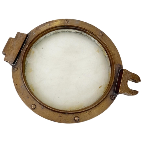 370 - Heavy Brass Porthole from a WW2 German Kriegsmarine Battleship. The brass has been slightly cleaned ... 