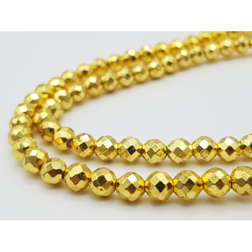 487 - A Limited Edition (1 of 200), 679.65 Carat, Gold Haematite Bead Necklace. Fully Certified Brazilian ... 