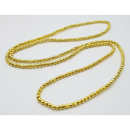 487 - A Limited Edition (1 of 200), 679.65 Carat, Gold Haematite Bead Necklace. Fully Certified Brazilian ... 