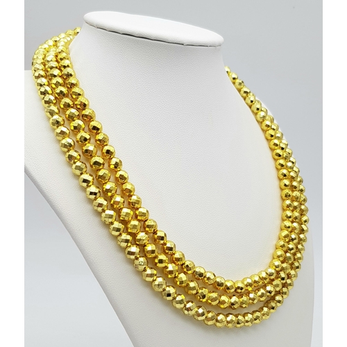 487 - A Limited Edition (1 of 200), 679.65 Carat, Gold Haematite Bead Necklace. Fully Certified Brazilian ... 