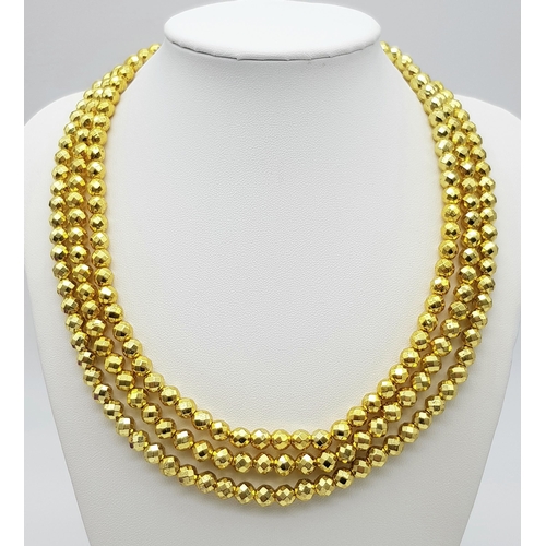 487 - A Limited Edition (1 of 200), 679.65 Carat, Gold Haematite Bead Necklace. Fully Certified Brazilian ... 