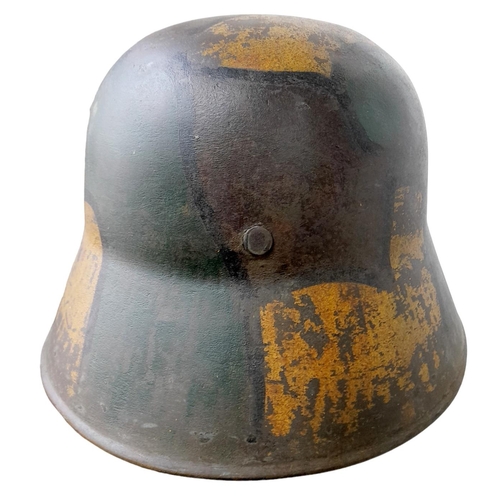 187 - WW1 Imperial German M18 Helmet and liner with Jigsaw Camouflage.