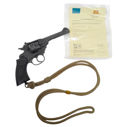 292 - A Rare Deactivated Webley .38 Calibre Mark IV Pistol. Comes with the latest EU deactivation certific... 