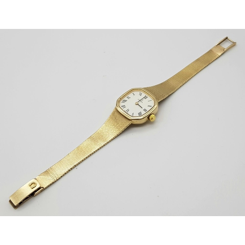 149 - A Beautiful Vintage Omega 9K Gold Ladies Mechanical Watch. 9k gold bracelet and case - 23mm. White d... 