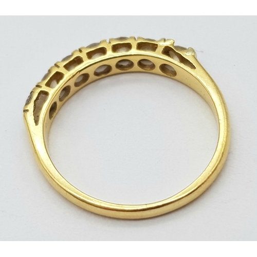 305 - AN 18K (TESTED) YELLOW GOLD DIAMOND BAND RING. 0.35ctw, size I, 1.9g total weight. Ref: SC 9043