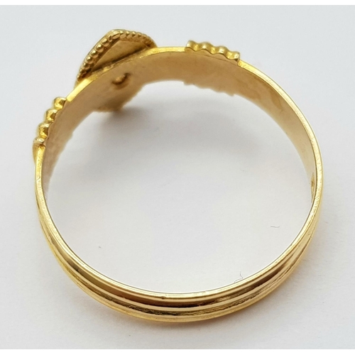 340 - AN ANTIQUE 18K YELLOW GOLD DIAMOND RING. Hallmarked Birmingham, 1894. Size O, 2.5g total weight. Ref... 