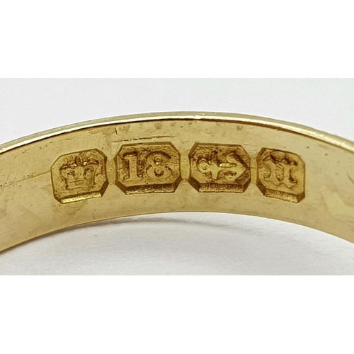 340 - AN ANTIQUE 18K YELLOW GOLD DIAMOND RING. Hallmarked Birmingham, 1894. Size O, 2.5g total weight. Ref... 