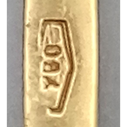 599 - AN 18K YELLOW GOLD DIAMOND SET INITIAL S CHARM. 16mm length, 0.9g total weight. Ref: SC 9041