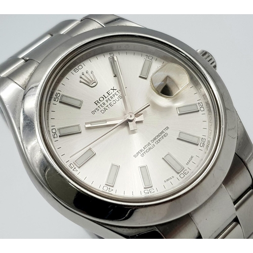 85 - A Beautiful, Refined Rolex Automatic Datejust Gents Watch. 
Model 116300. Oyster-steel bracelet and ... 