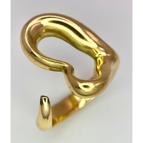 96 - A 18K YELLOW GOLD TIFFANY & CO ELSA PERETTI HEART RING 10.1G SIZE H 1/2

SC 9062