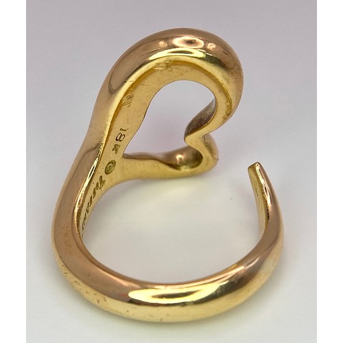 96 - A 18K YELLOW GOLD TIFFANY & CO ELSA PERETTI HEART RING 10.1G SIZE H 1/2

SC 9062