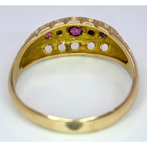 307 - A 18K YELLOW GOLD ANTIQUE DIAMOND & RUBY RING 2.3G SIZE L HALLMARKED CHESTER 1729

A/S 1040 - 2