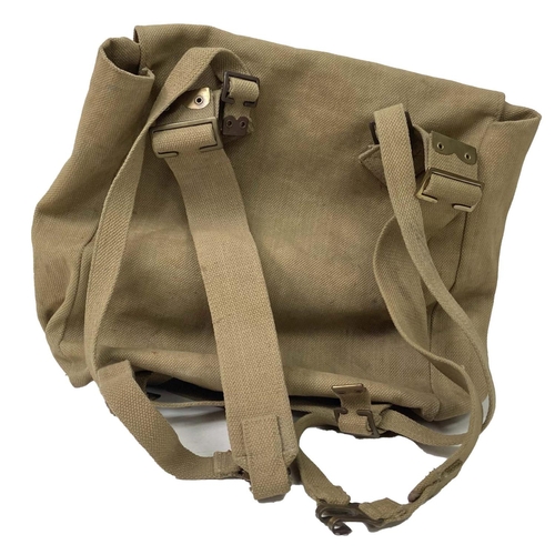 505 - A British Army 1937 pattern webbing large pack, complete with ‘L’ straps and extension straps. Dated... 