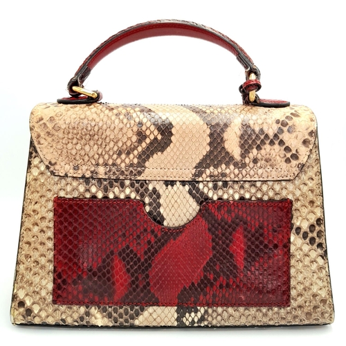 201 - A Gucci Multi-Colour Python Padlock Bag. Python skin and leather exterior with gold-toned hardware, ... 