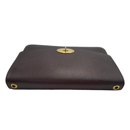 338 - A Mulberry Oxblood Darley Bag. Leather exterior with gold-toned hardware and twist lock closure. Bur... 