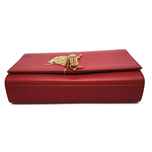 9 - A YSL Red Kate Tassel Crossbody Bag. Leather exterior with gold-toned hardware, the iconic YSL logo,... 