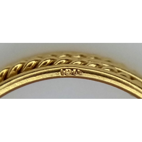 228 - A 16ct Yellow Gold (tested as) Stacking Ring, size I, 2.7g total weight.

ref: 1515I