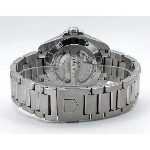 53 - A Tag Heuer Grand Carrera Automatic Gents Watch. Stainless steel bracelet and case - 41mm. White dia... 