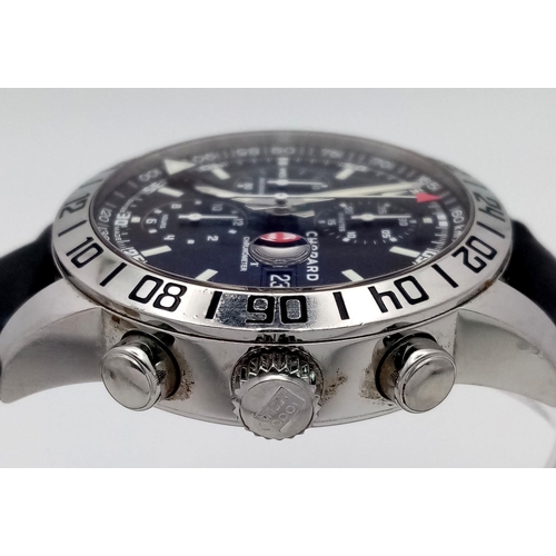 81 - A Chopard Mille Miglia Automatic Gents Watch. Black leather strap. Stainless steel case - 42mm. Blac... 