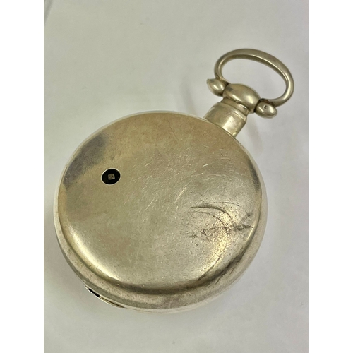 199 - An Antique silver verge fusee pocket watch, as found.