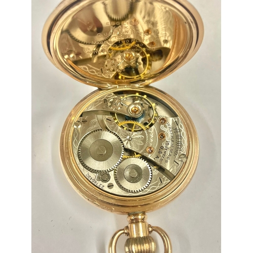 206 - A Waltham full hunter pocket watch. In working order.